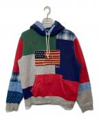 POLO RALPH LAURENポロ・ラルフローレン）の古着「Vintage Multi Panelled Pullover Hoodie（ヴィンテージ マルチパネルド プルオーバー フーディ」｜マルチカラー