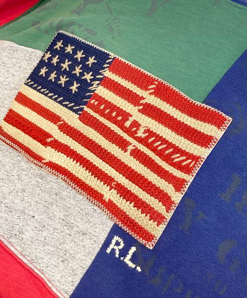 POLO RALPH LAUREN（ポロ・ラルフローレン）POLO RALPH LAUREN (ポロ・ラルフローレン) Vintage Multi Panelled Pullover Hoodie（ヴィンテージ マルチパネルド プルオーバー フーディ マルチカラー サイズ:Lの古着・服飾アイテム