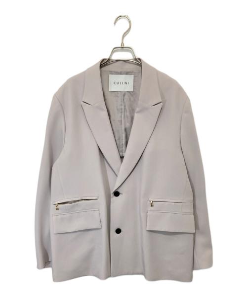 CULLNI（クルニ）CULLNI (クルニ) Double Satin Zip Pocket Tailored Jacket ダブルステインジップポケットテーラードジャケット ベージュ サイズ:2の古着・服飾アイテム