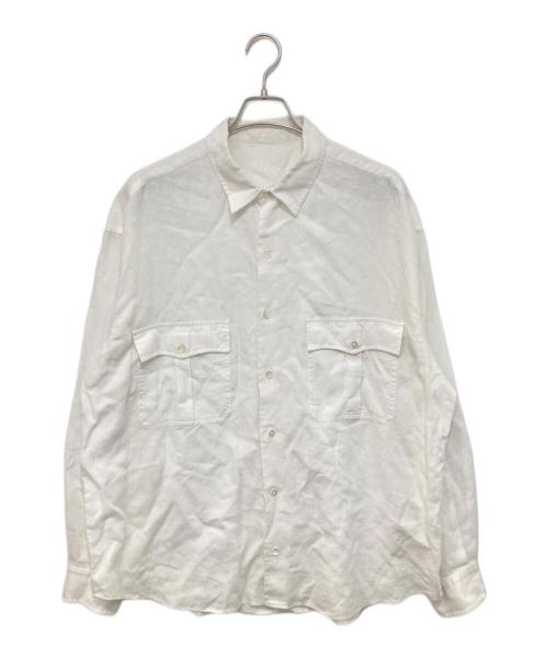 Porter Classic（ポータークラシック）Porter Classic (ポータークラシック) ROLL UP COTTON LINEN SHIRT(ロールアップコットンリネンシャツ) ホワイト サイズ:XLの古着・服飾アイテム
