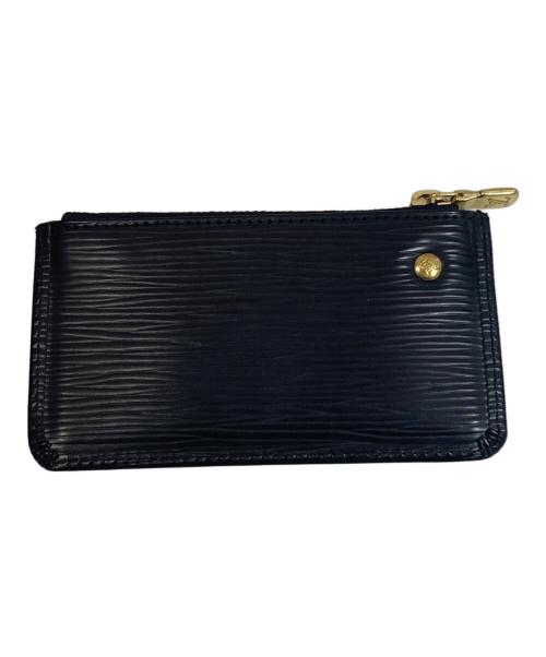 LOUIS VUITTON（ルイ ヴィトン）LOUIS VUITTON (ルイ ヴィトン) エピ ポシェット クレ キーリング付 コインケース　M63802 ブラックの古着・服飾アイテム