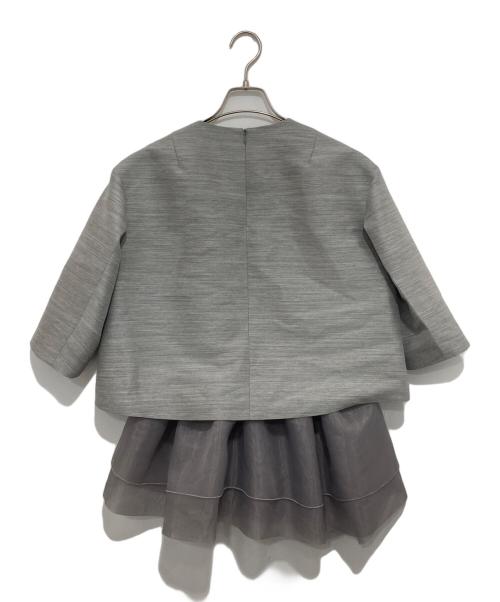 DOMELLE（ドメル）domelle (ドメル) ウール シルクツイル ブラウス 25AW A3153FB グレー サイズ:2の古着・服飾アイテム