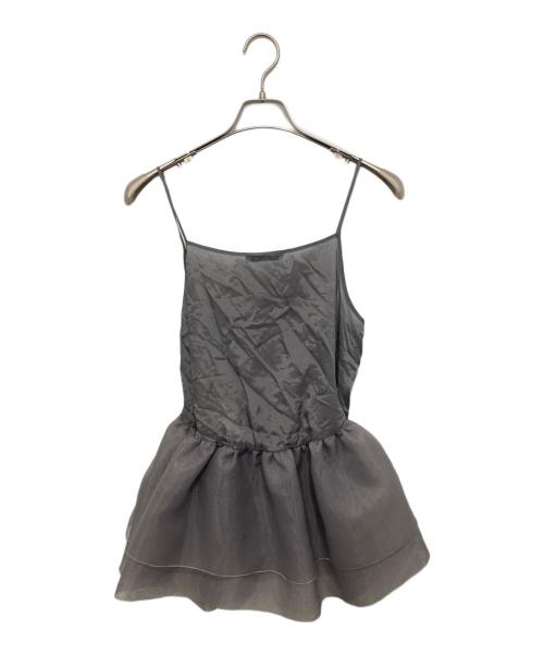 DOMELLE（ドメル）domelle (ドメル) ウール シルクツイル ブラウス 25AW A3153FB グレー サイズ:2の古着・服飾アイテム