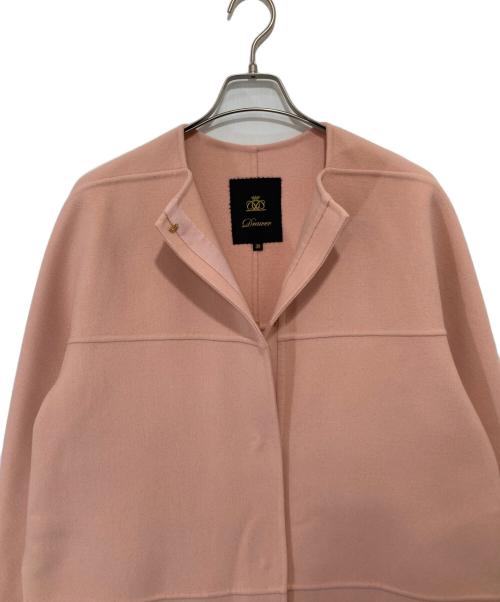 DRAWER（ドゥロワー）DRAWER (ドゥロワー) ノーカラーメルトンコート　6525-234-0700 ピンク サイズ:38の古着・服飾アイテム