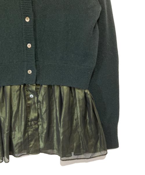 babaco（ババコ）babaco (ババコ) Knit/Lurex Fabric Cardigan（ニット ルレックスファブリックカーディガン） BA01-TG52 グリーン サイズ:Fの古着・服飾アイテム