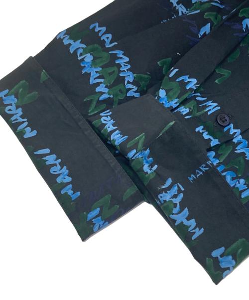 MARNI（マルニ）MARNI (マルニ) マルチカラー ロゴプリント ロングスリーブシャツ / 総柄シャツ　CUMU0212AOUTC184 ブラック サイズ:50の古着・服飾アイテム