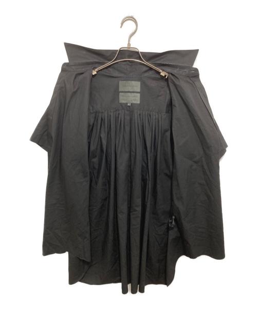 FUMITO GANRYU（フミトガンリュウ）FUMITO GANRYU (フミトガンリュウ) PLEATED SHIRT ブラック サイズ:３の古着・服飾アイテム