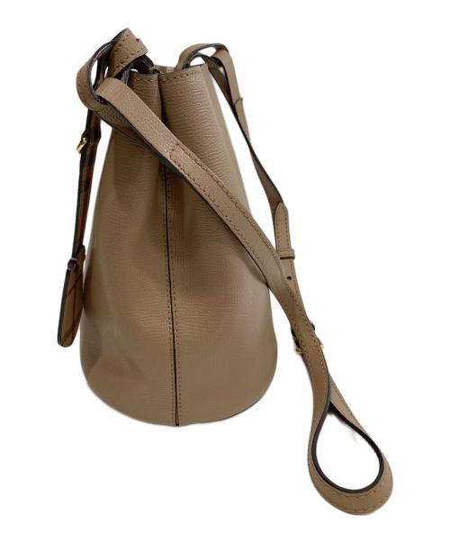BURBERRY（バーバリー）BURBERRY (バーバリー) Lorne Haymarket Small Leather Tote Bag　ローンヘイマーケット スモールレザートートバッグ ベージュの古着・服飾アイテム