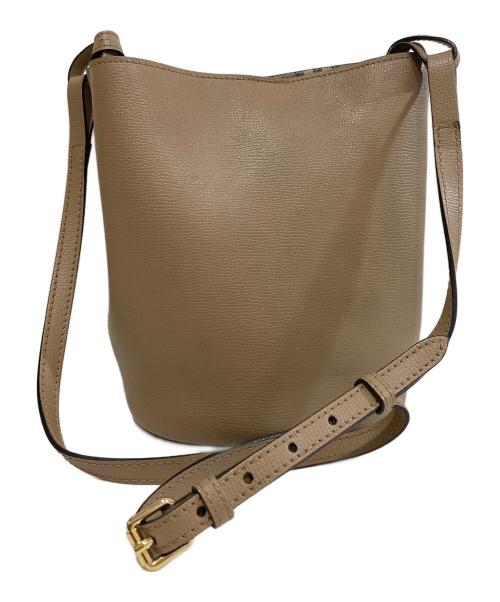 BURBERRY（バーバリー）BURBERRY (バーバリー) Lorne Haymarket Small Leather Tote Bag　ローンヘイマーケット スモールレザートートバッグ ベージュの古着・服飾アイテム