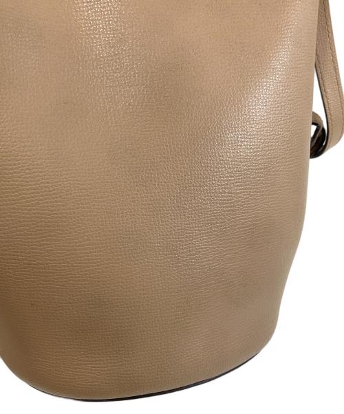 BURBERRY（バーバリー）BURBERRY (バーバリー) Lorne Haymarket Small Leather Tote Bag　ローンヘイマーケット スモールレザートートバッグ ベージュの古着・服飾アイテム