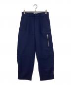 AMI Alexandre Mattiussiアミアレクサンドルマテュッシ）の古着「Taupe Cargo Pants（トープカーゴパンツ）デザインハイウエストパンツ」｜ネイビー