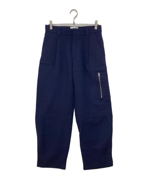 AMI Alexandre Mattiussi（アミアレクサンドルマテュッシ）AMI Alexandre Mattiussi (アミアレクサンドルマテュッシ) Taupe Cargo Pants（トープカーゴパンツ）デザインハイウエストパンツ ネイビー サイズ:Sの古着・服飾アイテム