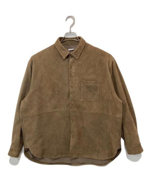 Blanc YM（ブランワイエム）Blanc YM (ブランワイエム) 24AW Goat Suede Wide Shirt Beige（ゴートスエードワイドシャツ）　BL-24A-GSWS ベージュ サイズ:Lの古着・服飾アイテム