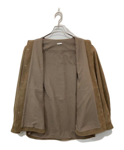 Blanc YM（ブランワイエム）Blanc YM (ブランワイエム) 24AW Goat Suede Wide Shirt Beige（ゴートスエードワイドシャツ）　BL-24A-GSWS ベージュ サイズ:Lの古着・服飾アイテム