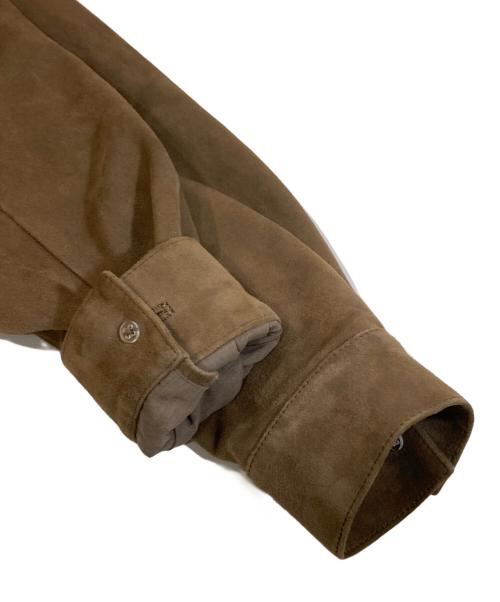 Blanc YM（ブランワイエム）Blanc YM (ブランワイエム) 24AW Goat Suede Wide Shirt Beige（ゴートスエードワイドシャツ）　BL-24A-GSWS ベージュ サイズ:Lの古着・服飾アイテム