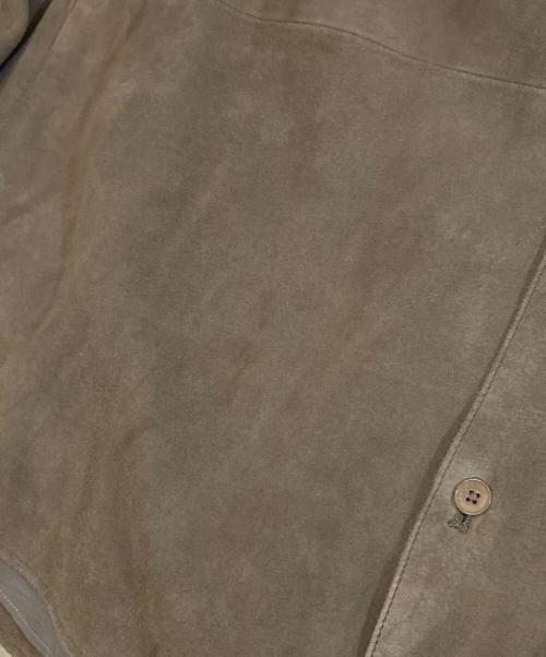Blanc YM（ブランワイエム）Blanc YM (ブランワイエム) 24AW Goat Suede Wide Shirt Beige（ゴートスエードワイドシャツ）　BL-24A-GSWS ベージュ サイズ:Lの古着・服飾アイテム