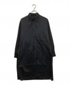 Yohji Yamamoto pour hommeヨウジヤマモト プールオム）の古着「Cupro Staff Shirt（キュプラスタッフロングシャツ）HW-B08-212」｜ブラック