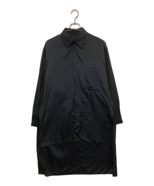 Yohji Yamamoto pour homme（ヨウジヤマモト プールオム）Yohji Yamamoto pour homme (ヨウジヤマモト プールオム) Cupro Staff Shirt（キュプラスタッフロングシャツ）HW-B08-212 ブラック サイズ:3の古着・服飾アイテム