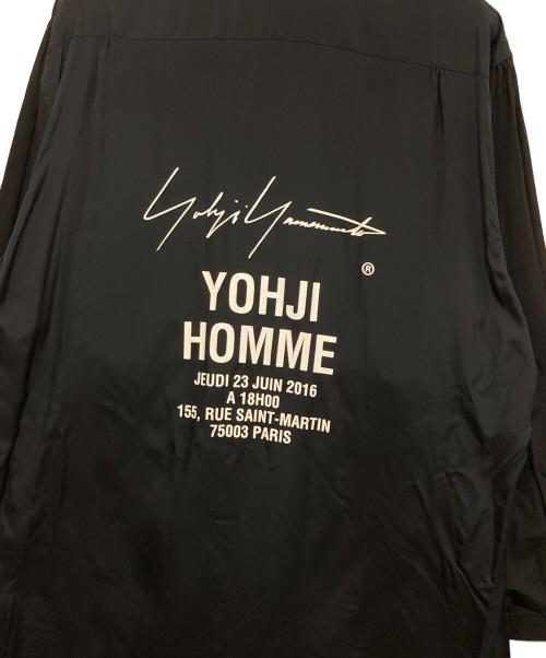 Yohji Yamamoto pour homme（ヨウジヤマモト プールオム）Yohji Yamamoto pour homme (ヨウジヤマモト プールオム) Cupro Staff Shirt（キュプラスタッフロングシャツ）HW-B08-212 ブラック サイズ:3の古着・服飾アイテム