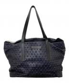 JIMMY CHOOジミーチュウ）の古着「PIMLICO スターエンボス スモールトートバッグ　レザーバッグ」｜ネイビー