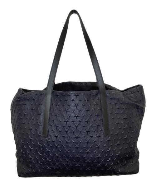 JIMMY CHOO（ジミーチュウ）JIMMY CHOO (ジミーチュウ) PIMLICO スターエンボス スモールトートバッグ　レザーバッグ ネイビーの古着・服飾アイテム