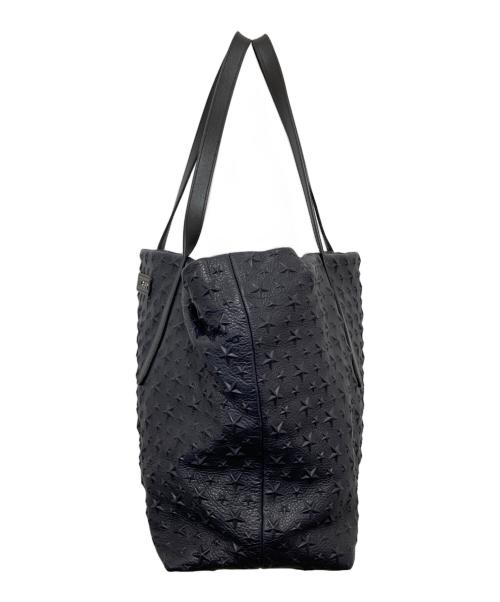 JIMMY CHOO（ジミーチュウ）JIMMY CHOO (ジミーチュウ) PIMLICO スターエンボス スモールトートバッグ　レザーバッグ ネイビーの古着・服飾アイテム