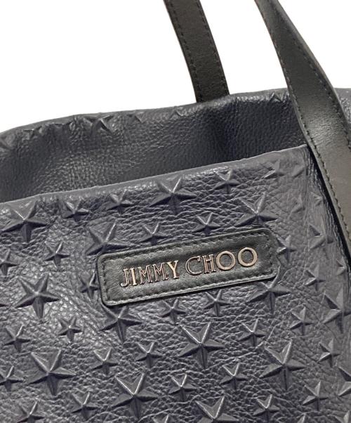 JIMMY CHOO（ジミーチュウ）JIMMY CHOO (ジミーチュウ) PIMLICO スターエンボス スモールトートバッグ　レザーバッグ ネイビーの古着・服飾アイテム