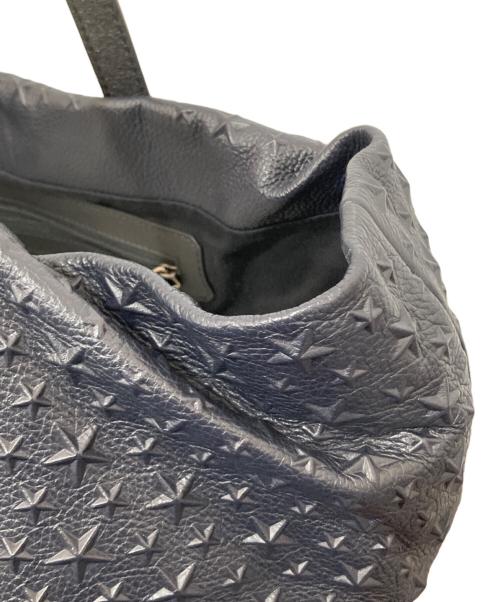 JIMMY CHOO（ジミーチュウ）JIMMY CHOO (ジミーチュウ) PIMLICO スターエンボス スモールトートバッグ　レザーバッグ ネイビーの古着・服飾アイテム