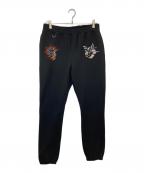 roargunsロアーガンズ）の古着「WOLF EAGLE SWEAT PT ウルフイーグルスウェットパンツ　AW21BRENPT03LV」｜ブラック