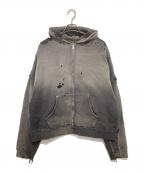 SAINT MICHAELセントマイケル）の古着「DBL FC ZIP HOODIE　ダブル エフシー ジップ フーディー　24AW　SM-YS1-0000-042」｜グレー