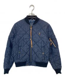 POLO RALPH LAUREN（ポロ・ラルフローレン）の古着「キルテッドデニムボンバージャケット　BOMBER JACKET 02000130880200013088」｜ネイビー
