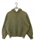 SUPREMEシュプリーム）の古着「23FW Satin Applique Hooded Sweatshirt（サテンアップリケ フーデッドスウェットシャツ）/ パーカー」｜グリーン
