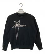 RICK OWENS×Championリックオウエンス×チャンピオン）の古着「エンブロイダリーロゴスウェット　コラボトレーナー　12-1-22134」｜ブラック