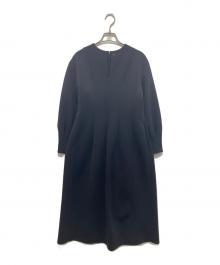 martinique（マルティニーク）の古着「トリプルジョーゼットワンピース　プリーツワンピース　A0343FA」｜ネイビー