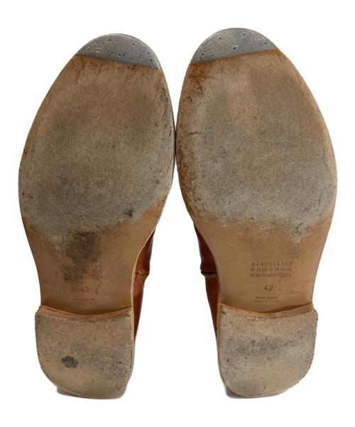 Maison Martin Margiela（メゾンマルタンマルジェラ）Maison Martin Margiela (メゾンマルタンマルジェラ) レザー サイドジップショートブーツ ブラウン サイズ:42の古着・服飾アイテム