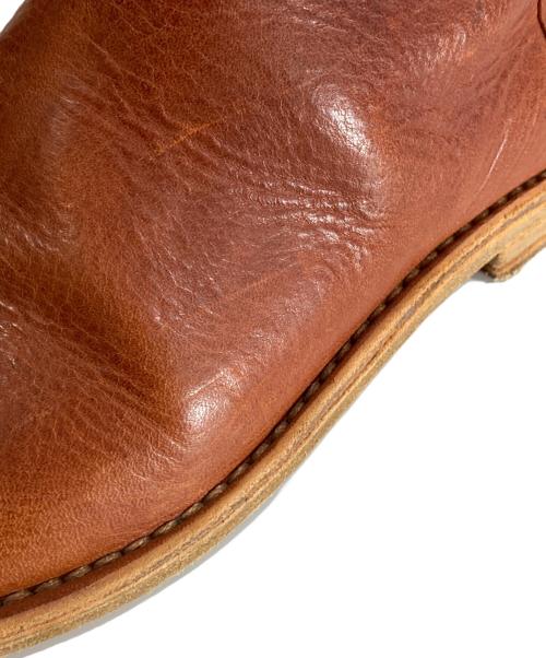 Maison Martin Margiela（メゾンマルタンマルジェラ）Maison Martin Margiela (メゾンマルタンマルジェラ) レザー サイドジップショートブーツ ブラウン サイズ:42の古着・服飾アイテム