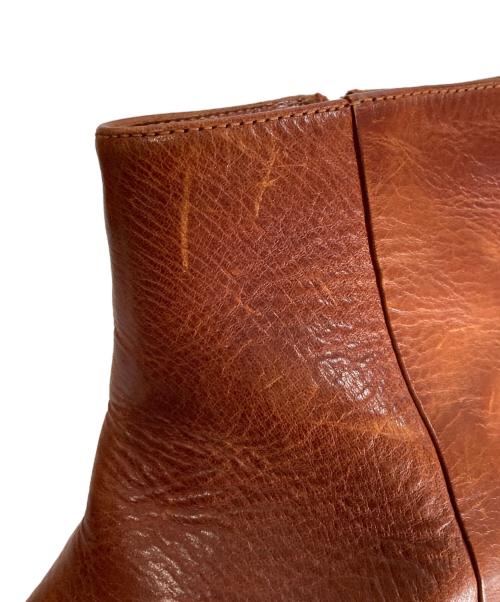 Maison Martin Margiela（メゾンマルタンマルジェラ）Maison Martin Margiela (メゾンマルタンマルジェラ) レザー サイドジップショートブーツ ブラウン サイズ:42の古着・服飾アイテム