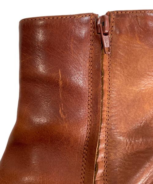Maison Martin Margiela（メゾンマルタンマルジェラ）Maison Martin Margiela (メゾンマルタンマルジェラ) レザー サイドジップショートブーツ ブラウン サイズ:42の古着・服飾アイテム