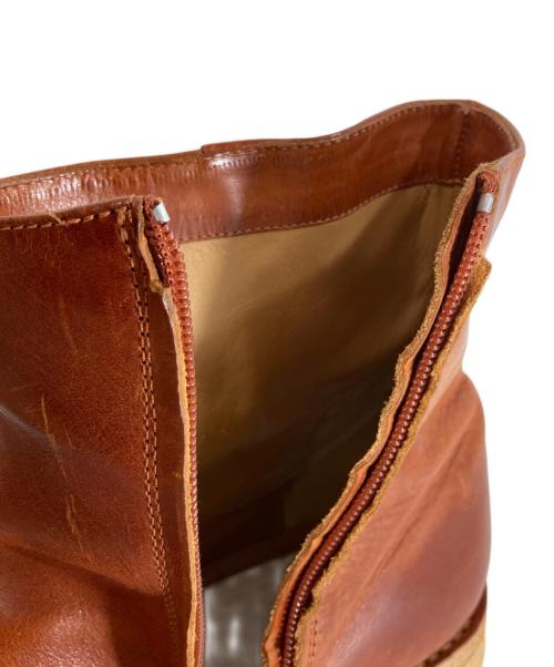 Maison Martin Margiela（メゾンマルタンマルジェラ）Maison Martin Margiela (メゾンマルタンマルジェラ) レザー サイドジップショートブーツ ブラウン サイズ:42の古着・服飾アイテム