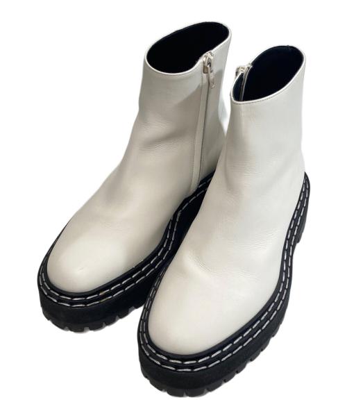 PROENZA SCHOULER（プロエンザ スクーラー）PROENZA SCHOULER (プロエンザ スクーラー) サイドジップブーツ ホワイト サイズ:36の古着・服飾アイテム