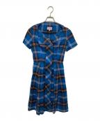 Vivienne Westwood RED LABELヴィヴィアンウエストウッドレッドレーベル）の古着「半袖チェックシャツワンピース　17-12-511002」｜ブルー