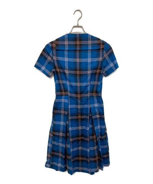 Vivienne Westwood RED LABEL（ヴィヴィアンウエストウッドレッドレーベル）Vivienne Westwood RED LABEL (ヴィヴィアンウエストウッドレッドレーベル) 半袖チェックシャツワンピース　17-12-511002 ブルー サイズ:1の古着・服飾アイテム