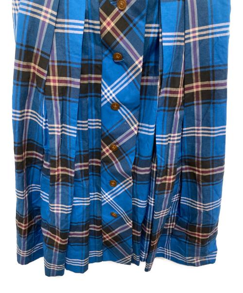 Vivienne Westwood RED LABEL（ヴィヴィアンウエストウッドレッドレーベル）Vivienne Westwood RED LABEL (ヴィヴィアンウエストウッドレッドレーベル) 半袖チェックシャツワンピース　17-12-511002 ブルー サイズ:1の古着・服飾アイテム