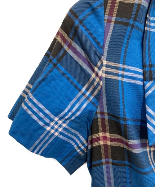 Vivienne Westwood RED LABEL（ヴィヴィアンウエストウッドレッドレーベル）Vivienne Westwood RED LABEL (ヴィヴィアンウエストウッドレッドレーベル) 半袖チェックシャツワンピース　17-12-511002 ブルー サイズ:1の古着・服飾アイテム