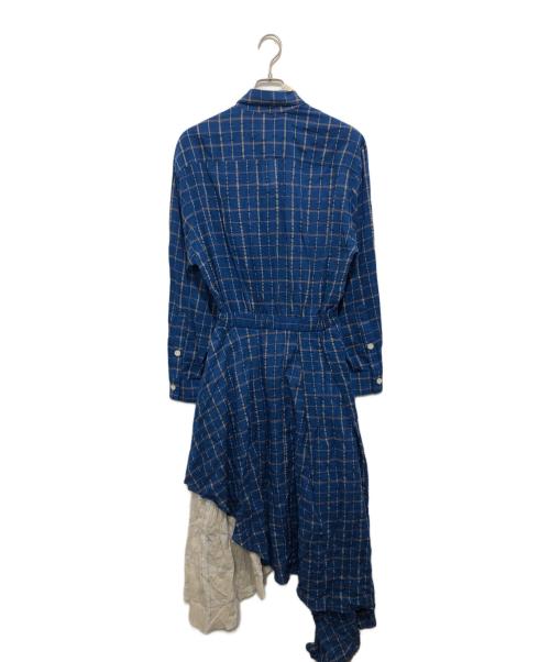NATASHA ZINKO（ナターシャジンコ）NATASHA ZINKO (ナターシャジンコ) レイヤードデザインブラウスワンピース　ASYMMETRY LAYERED ONEPIECE ブルー サイズ:36の古着・服飾アイテム