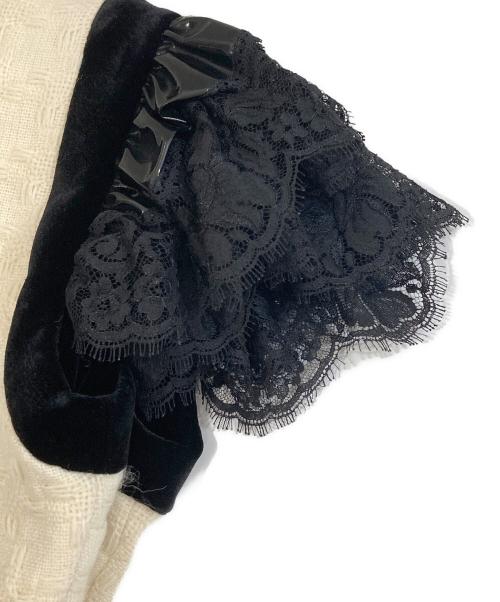 GUCCI（グッチ）GUCCI (グッチ) ZACKV袖フリルツイードワンピース 595331 ホワイト サイズ:36の古着・服飾アイテム