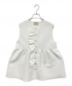 UNITED ARROWSユナイテッドアローズ）の古着「P フリル ニットベスト　1518-106-1575」｜ホワイト