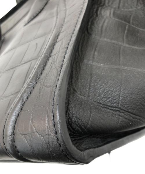CELINE（セリーヌ）CELINE (セリーヌ) クロコ型押しハンドバッグ　レザーバッグ　ラゲージファントム　Leather tote bag ブラックの古着・服飾アイテム