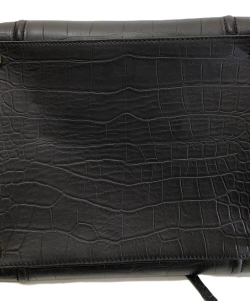 CELINE（セリーヌ）CELINE (セリーヌ) クロコ型押しハンドバッグ　レザーバッグ　ラゲージファントム　Leather tote bag ブラックの古着・服飾アイテム