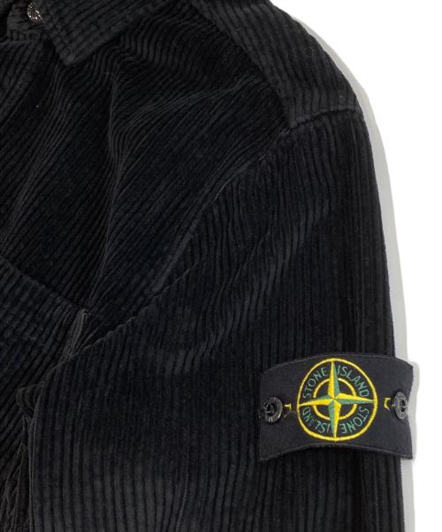 STONE ISLAND（ストーンアイランド）STONE ISLAND (ストーンアイランド) 23AW Corduroy Overshirt（コーデュロイ オーバーシャツ）　791511311 V0029 ブラック サイズ:Mの古着・服飾アイテム
